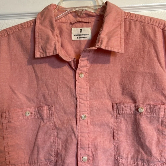 Mutual Weave men’s pink short sleeve button down shirt size XL - Picture 2 of 8